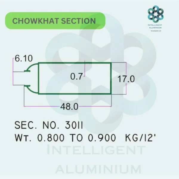 Aluminium Chowkhat Door Frame Section