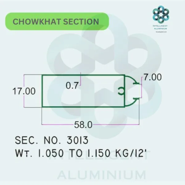 Aluminium Chowkhat Door Frame Section