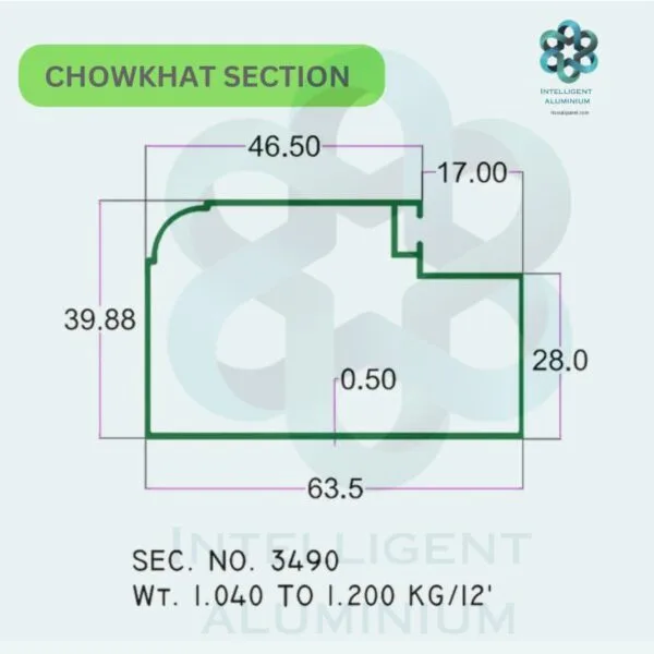 Aluminium Chowkhat Door Frame Section