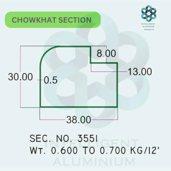 Aluminium Chowkhat Door Frame Section