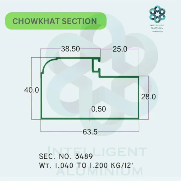 Aluminium Chowkhat Door Frame Section