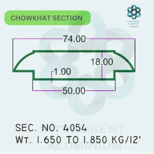 Aluminium Chowkhat Door Frame Section