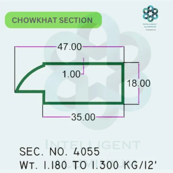 Aluminium Chowkhat Door Frame Section