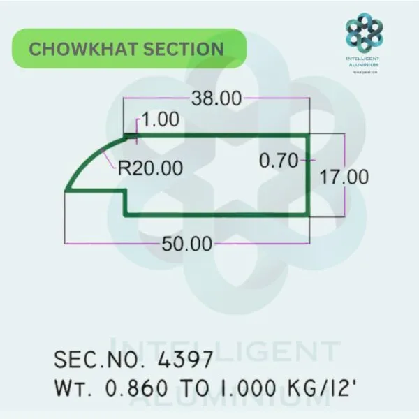 Aluminium Chowkhat Door Frame Section