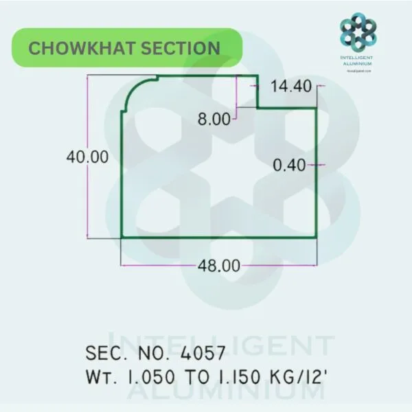 Aluminium Chowkhat Door Frame Section