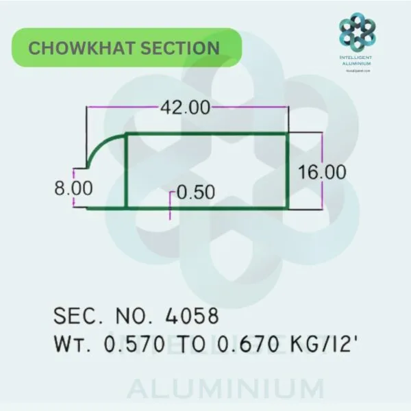 Aluminium Chowkhat Door Frame Section