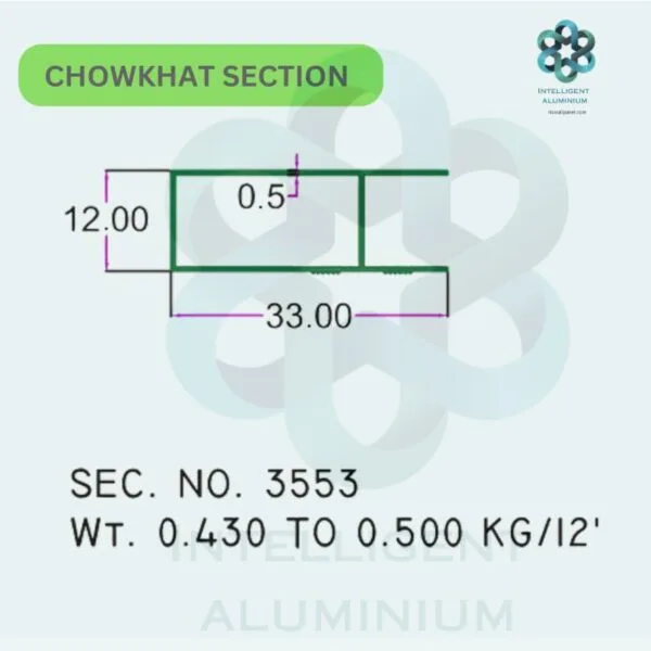 Aluminium Chowkhat Door Frame Section