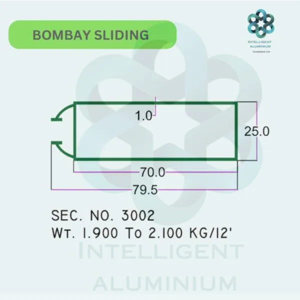 Aluminium Chowkhat Door Frame Section