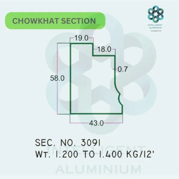 Aluminium Chowkhat Door Frame Section