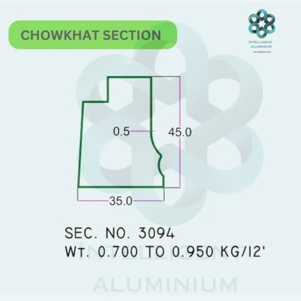 Aluminium Chowkhat Door Frame Section