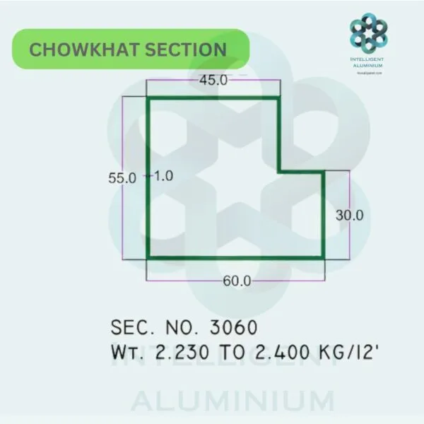 Aluminium Chowkhat Door Frame Section