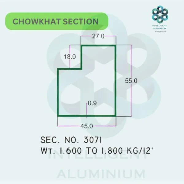 Aluminium Chowkhat Door Frame Section