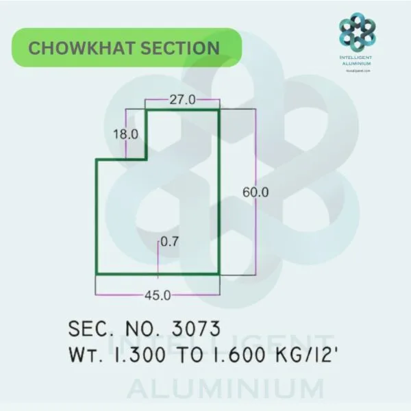 Aluminium Chowkhat Door Frame Section