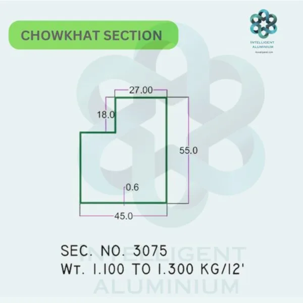 Aluminium Chowkhat Door Frame Section