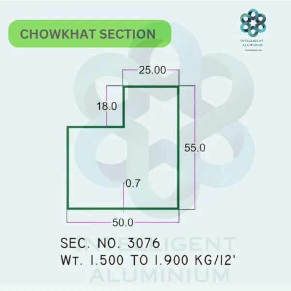 Aluminium Chowkhat Door Frame Section