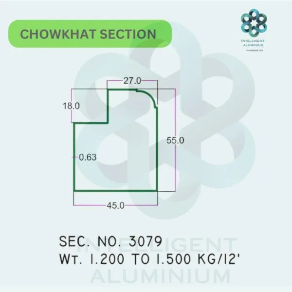 Aluminium Chowkhat Door Frame Section