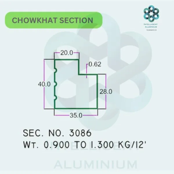 Aluminium Chowkhat Door Frame Section