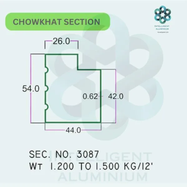 Aluminium Chowkhat Door Frame Section