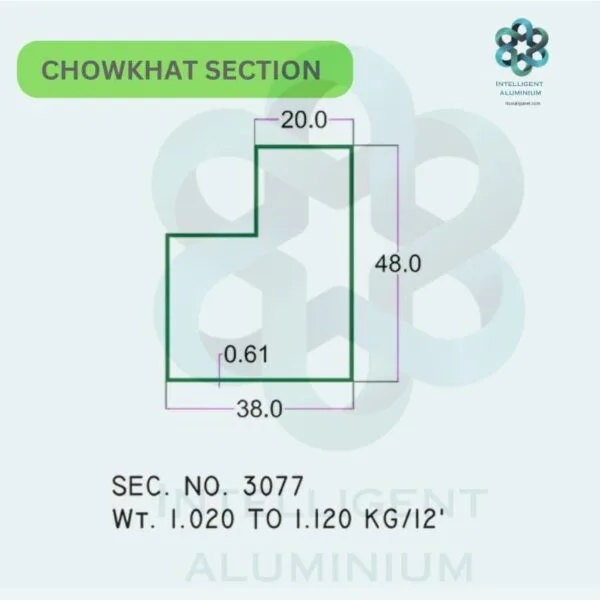 Aluminium Chowkhat Door Frame Section