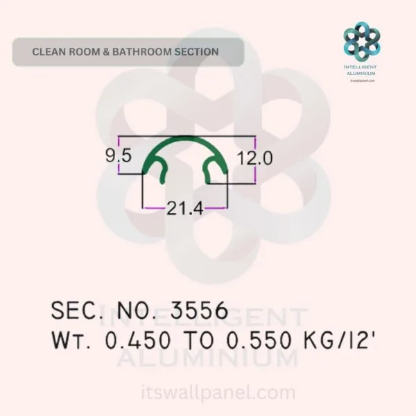 Aluminium Clean Room – Restroom Cubicle Section ► Architectural Aluminium Extrusion