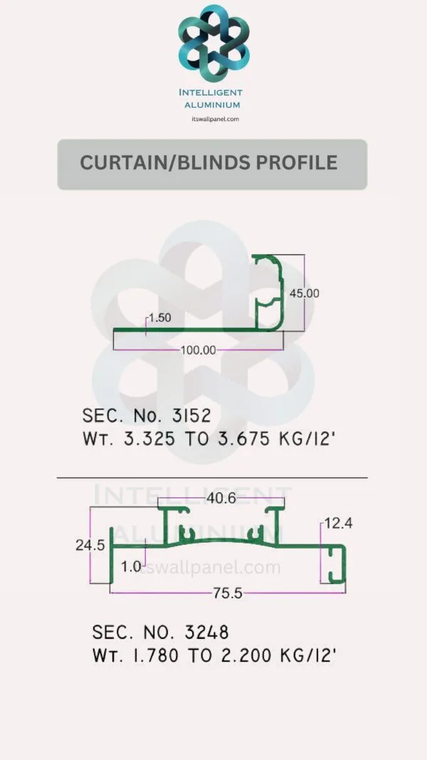 Aluminium Curtain & Blinds Section ► Architectural Aluminium Extrusion