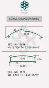 Alumiunium Curtain & Blinds Section Manufacturer ► Architectural Aluminium Extrusion