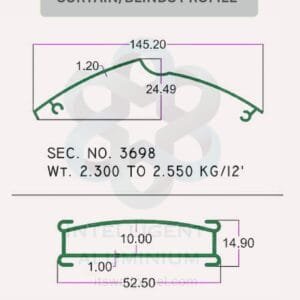 CURTAIN HARDWARE AWNING SIGNAGE_050 ► Architectural Aluminium Extrusion Aluminium Curtain & Blinds Section ► Architectural Aluminium Extrusion