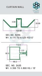 Aluminium Curtain Wall Section ​ ► Architectural Aluminium Extrusion