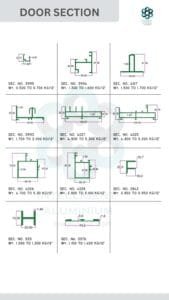 DOOR SECTION_011 ► Architectural Aluminium Extrusion Aluminium Door Sections Manufacturer ► Architectural Aluminium Extrusion