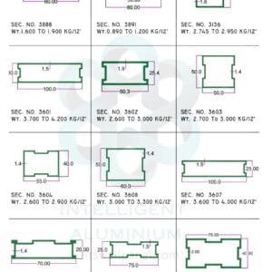 DOOR SECTION_012 ► Architectural Aluminium Extrusion Aluminium Door Section ► Architectural Aluminium Extrusion