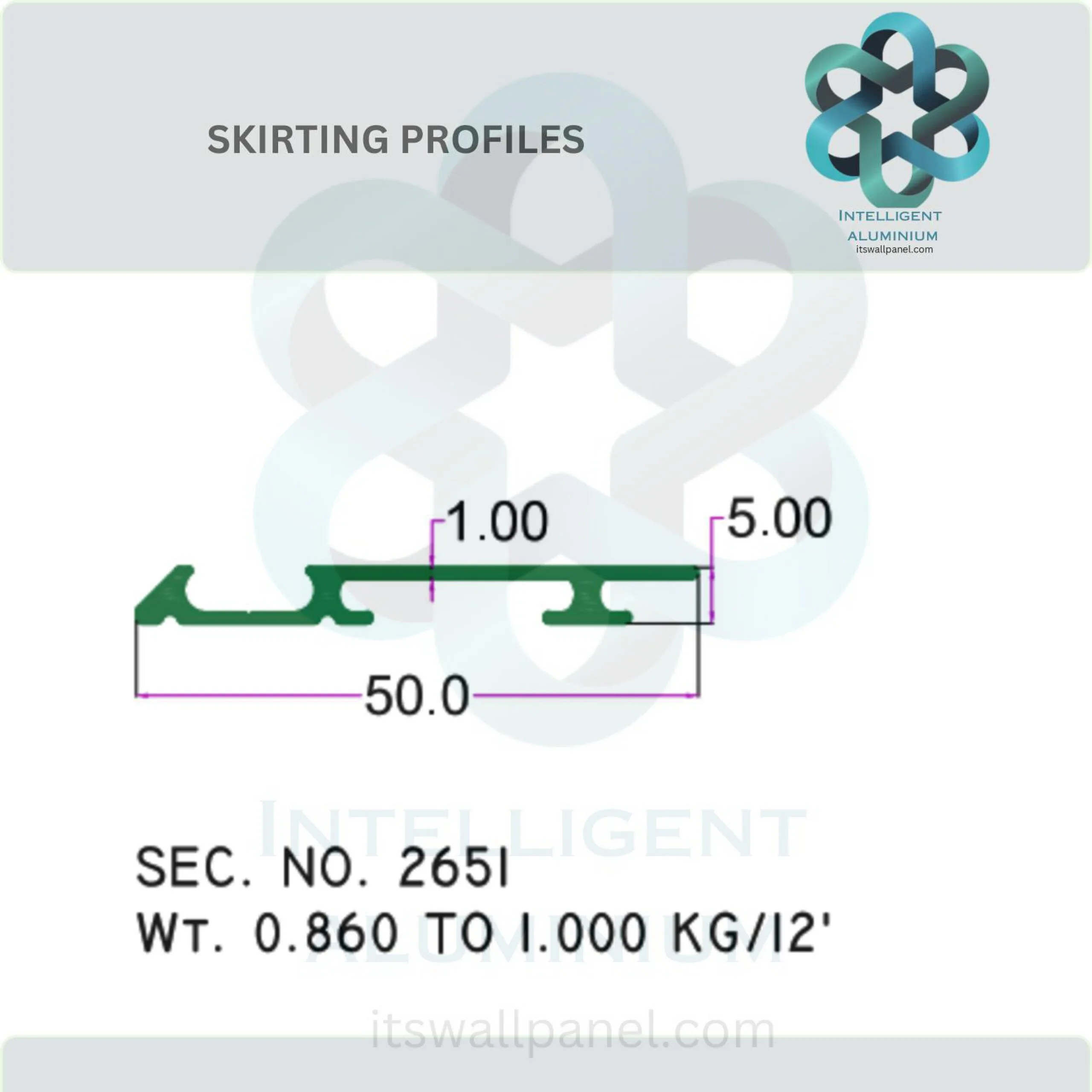 Aluminium Skirting Section