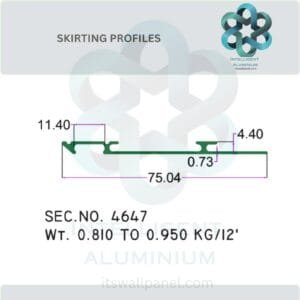 FURNITURE SKIRTING SECTION_079 ► Architectural Aluminium Extrusion Aluminium Skirting Sections Manufacturer ► Architectural Aluminium Extrusion