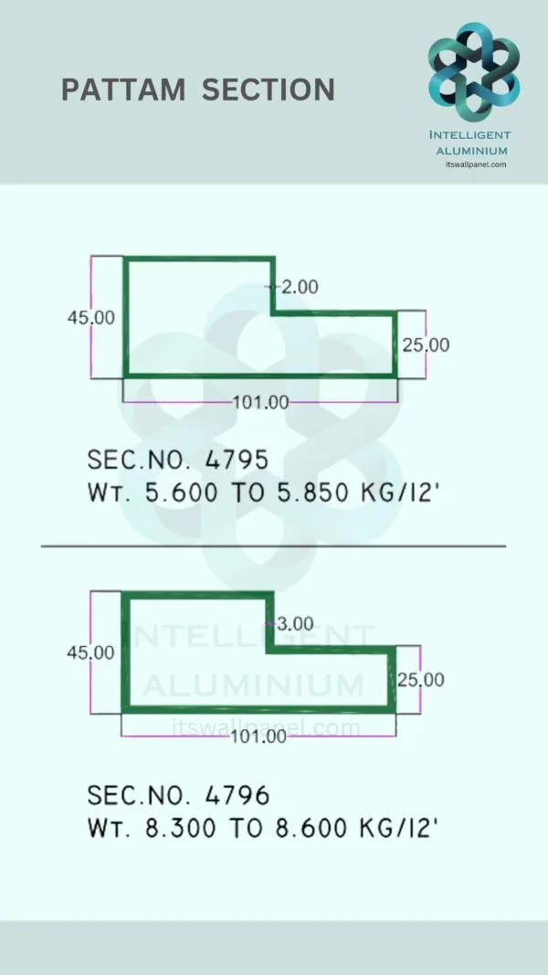 Aluminium Pattam Section ► Architectural Aluminium Extrusion