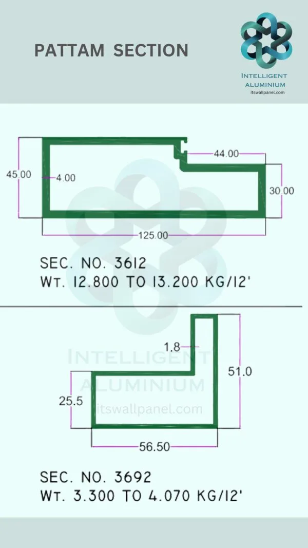 Aluminium Pattam Section ► Architectural Aluminium Extrusion
