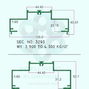 PATTAM SECTION_010 ► Architectural Aluminium Extrusion Aluminium Pattam Section ► Architectural Aluminium Extrusion