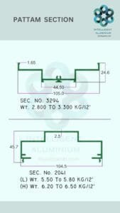 Aluminium Pattam Section Manufacturer ► Architectural Aluminium Extrusion