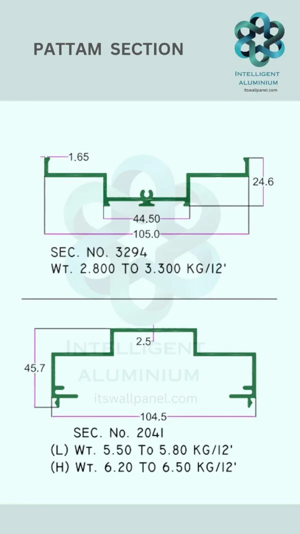Aluminium Pattam Section ► Architectural Aluminium Extrusion
