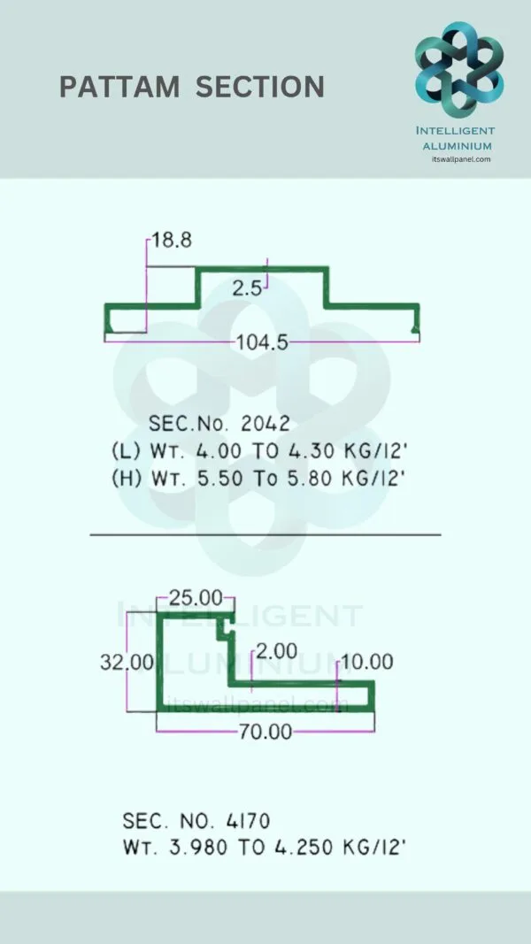 Aluminium Pattam Section ► Architectural Aluminium Extrusion