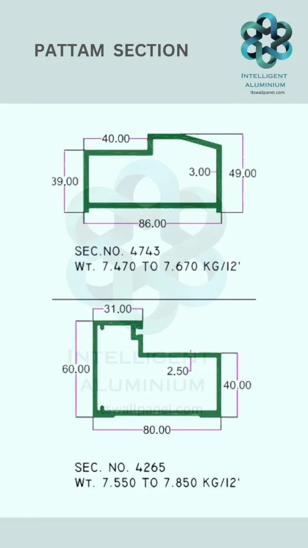 Aluminium Pattam Section ► Architectural Aluminium Extrusion