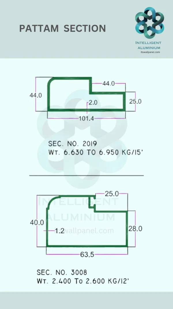 Aluminium Pattam Section ► Architectural Aluminium Extrusion