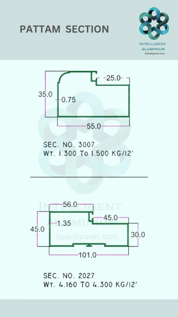 Aluminium Pattam Section ► Architectural Aluminium Extrusion