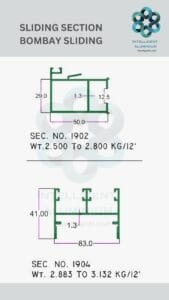 Aluminium Bombay Sliding Section Manufacturer ► Architectural Aluminium Extrusion