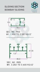 Aluminium Bombay Sliding Section Manufacturer ► Architectural Aluminium Extrusion
