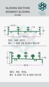 Aluminium Bombay Sliding Section Manufacturer ► Architectural Aluminium Extrusion