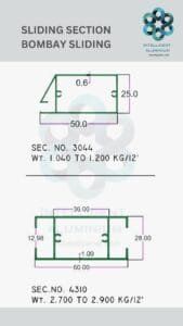 Aluminium Bombay Sliding Section Manufacturer ► Architectural Aluminium Extrusion