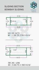 Aluminium Bombay Sliding Section Manufacturer ► Architectural Aluminium Extrusion