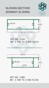 Aluminium Bombay Sliding Section Manufacturer ► Architectural Aluminium Extrusion