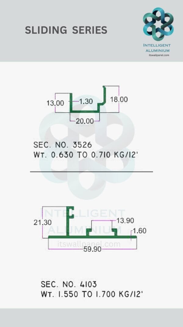 Aluminium Bombay Sliding Section ► Architectural Aluminium Extrusion