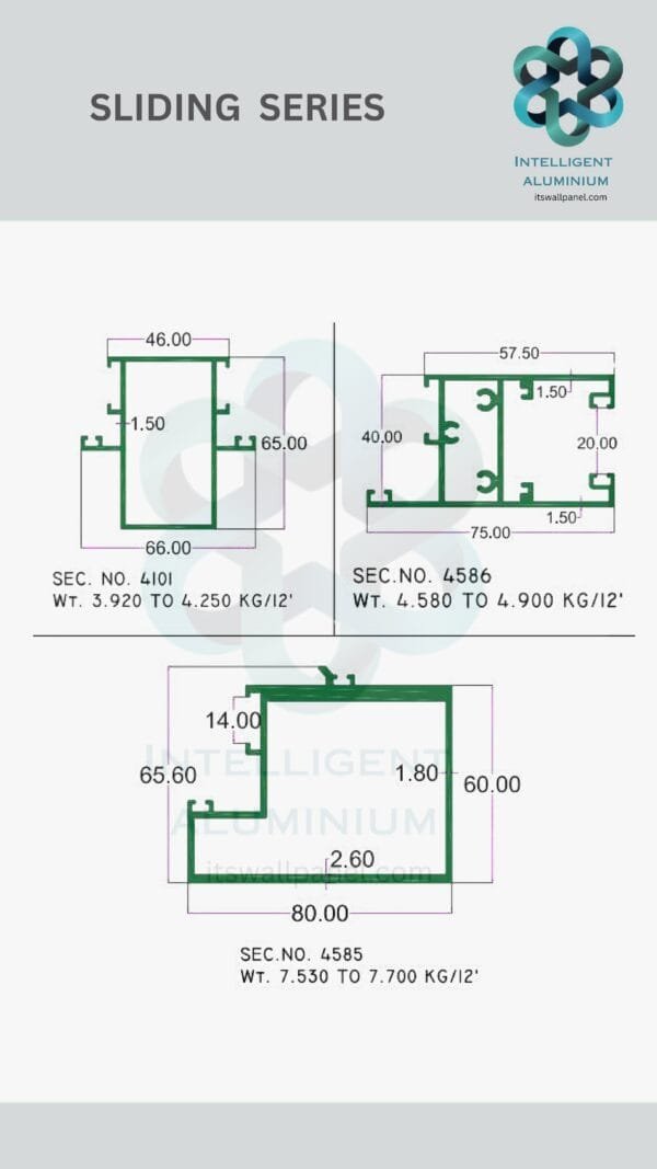 Aluminium Bombay Sliding Section ► Architectural Aluminium Extrusion