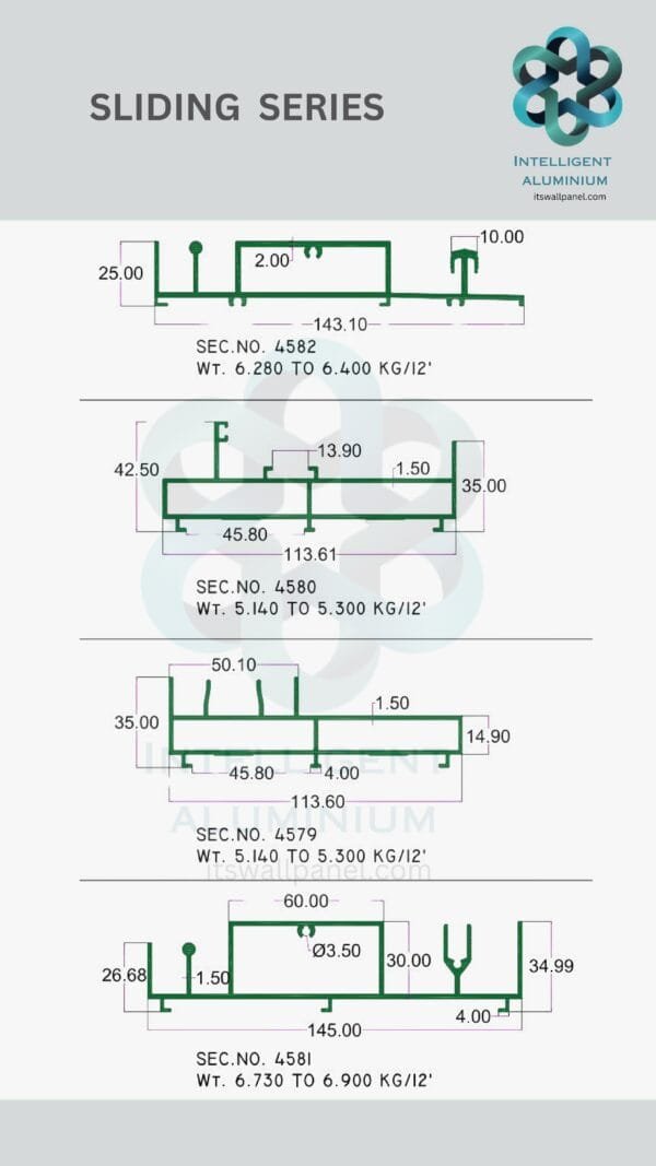 Aluminium Bombay Sliding Section ► Architectural Aluminium Extrusion